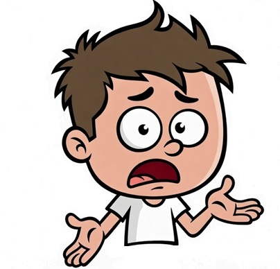 Confused cartoon character